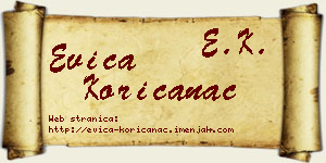 Evica Korićanac vizit kartica